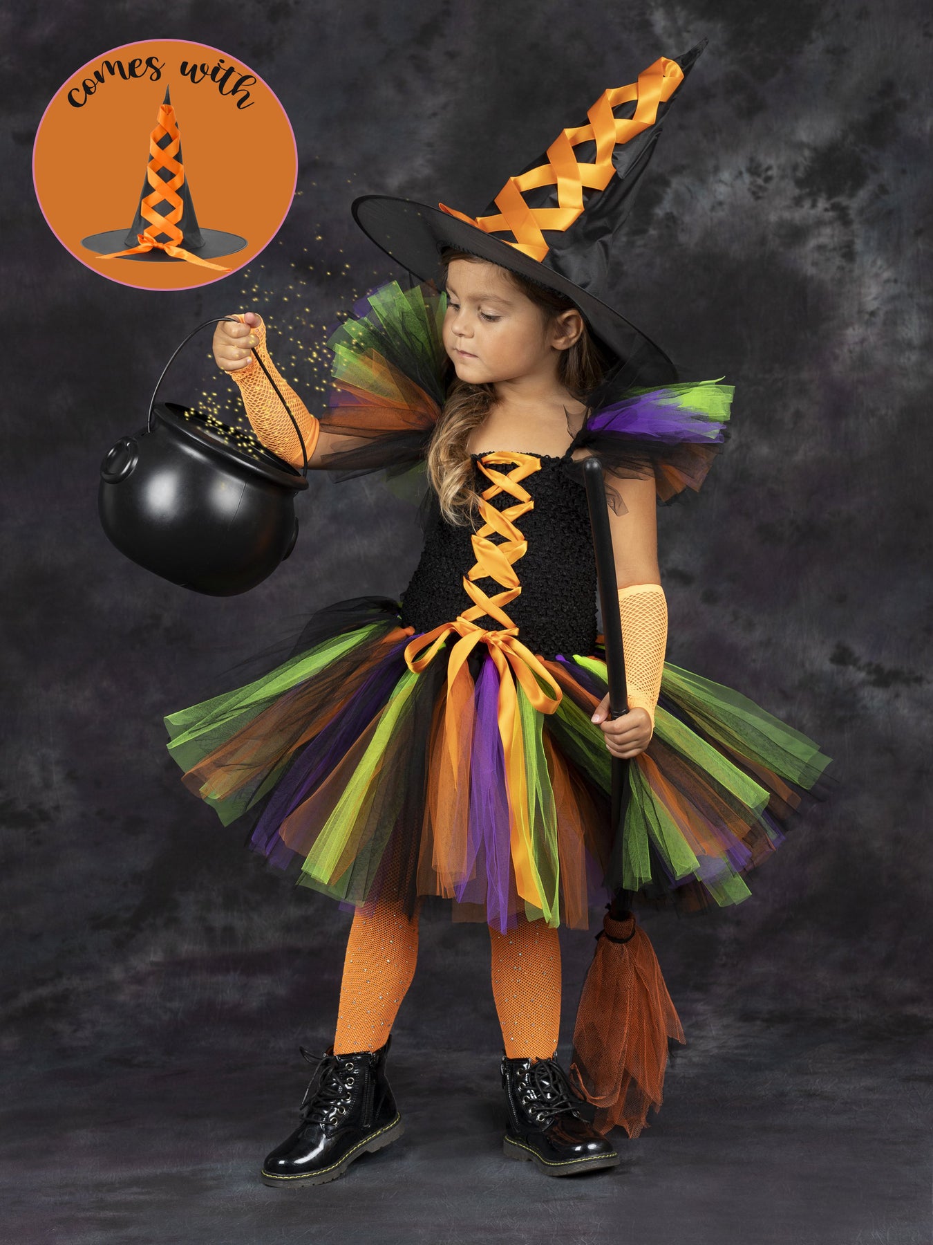 Mia Belle Girls Deluxe Witch Trio Costume