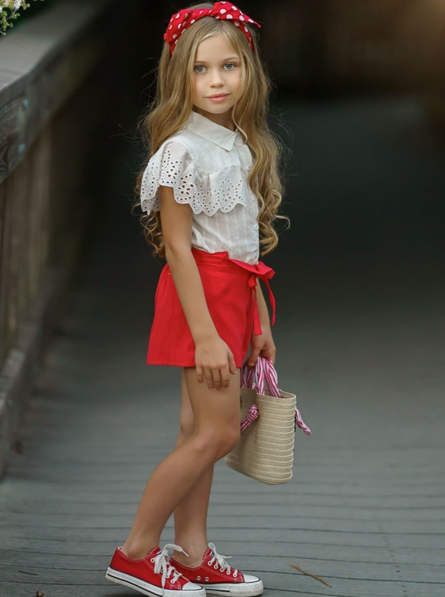 Mia Belle Girls Let's Have a Playdate Top and Shorts Set