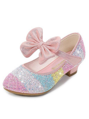 Girls Multicolor Glitter Heeled Princess Shoes - Mia Belle Girls