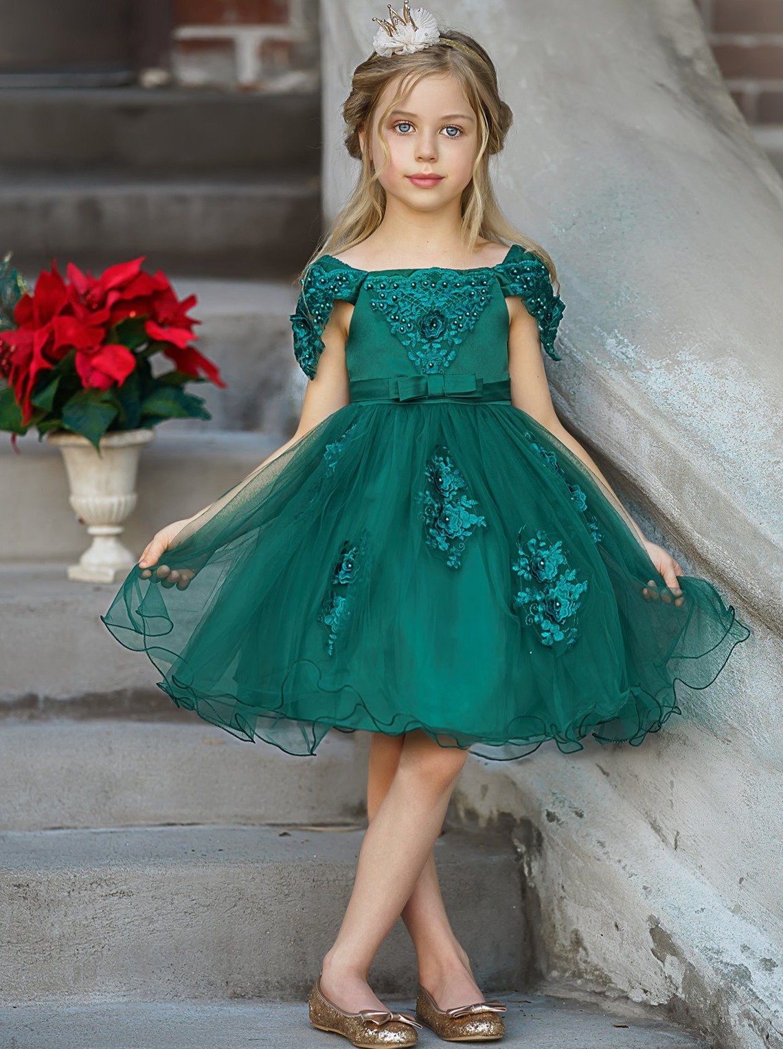 Image of 'Tis The Season Lace Applique Holiday Dress