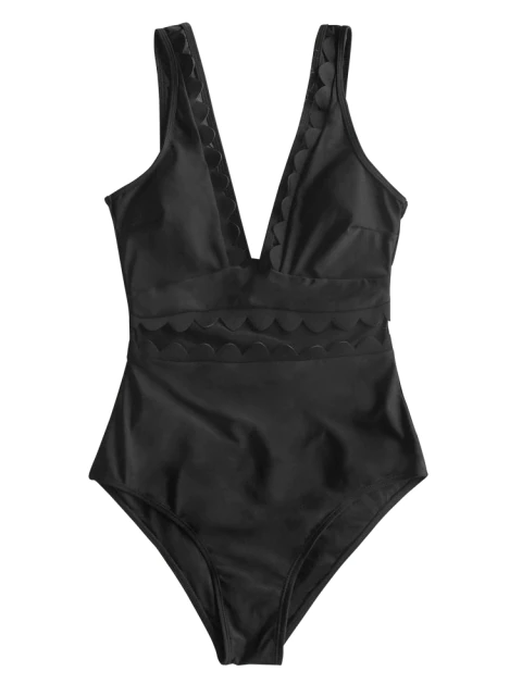 Women S Mesh V Neck One Piece Monokini Swimsuit Mia Belle Girls