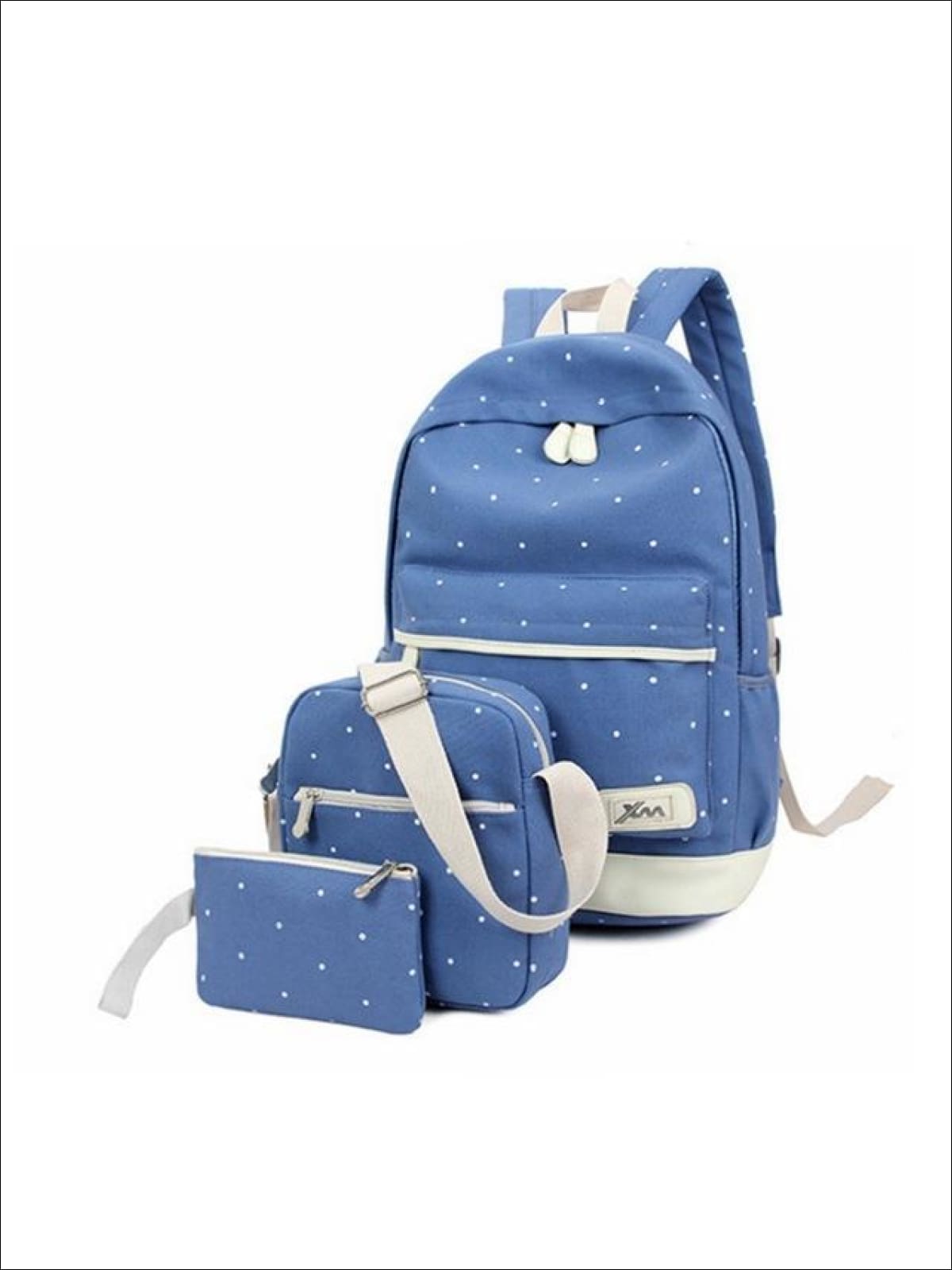 SCORE! Natalie Polka Dot Designer Backpack - Maroon & French Blue – SCORE!  Team Accessories