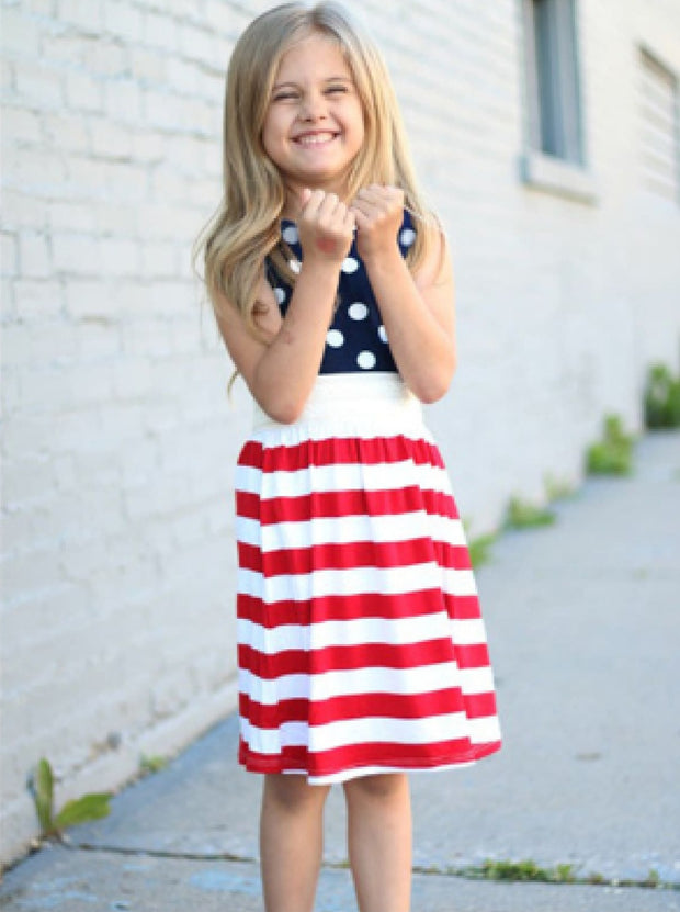 polka dot and stripe dress