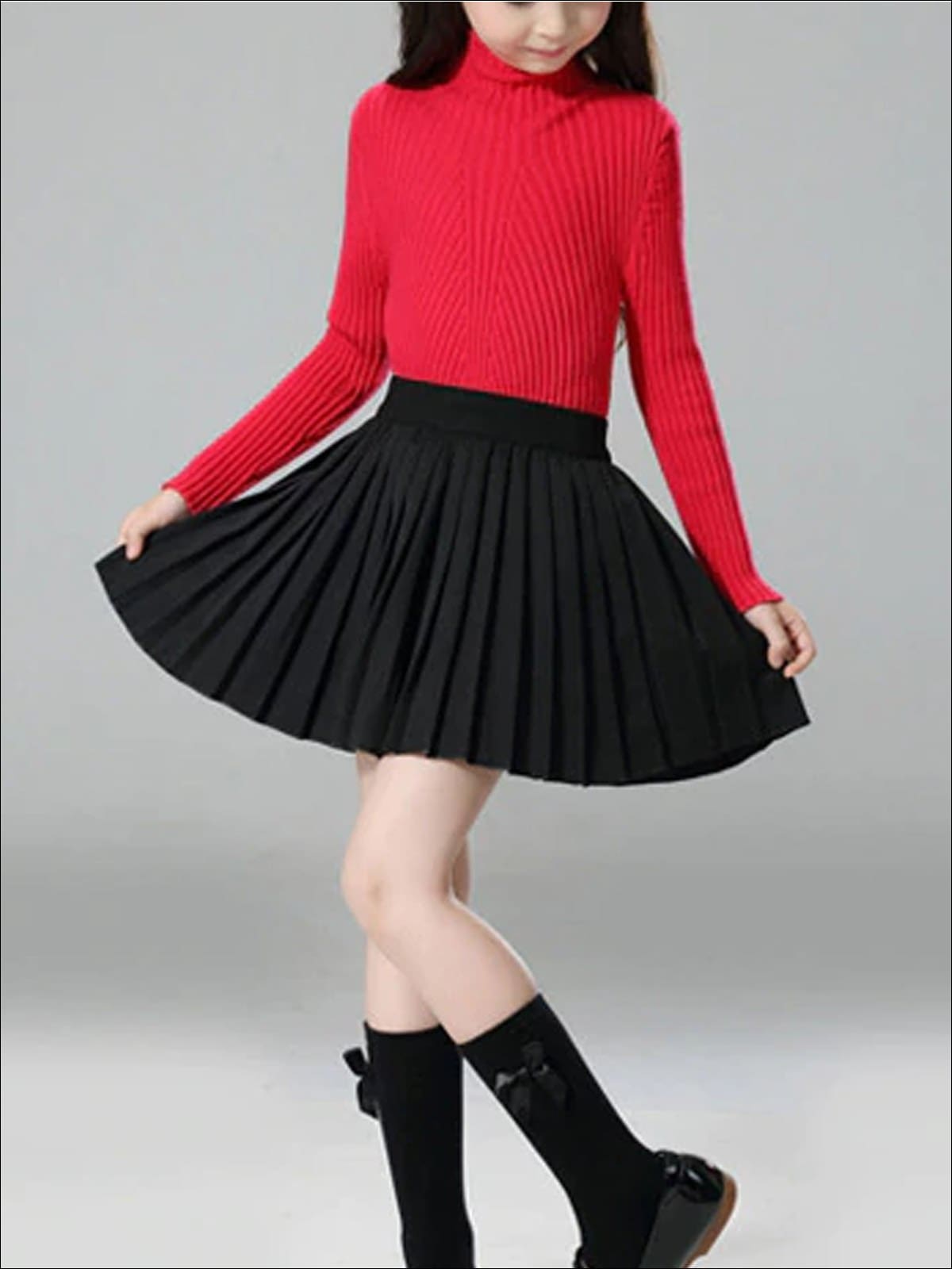 Maternity High Waist Mini Pleated Skirt