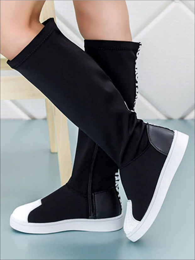 girls black high boots