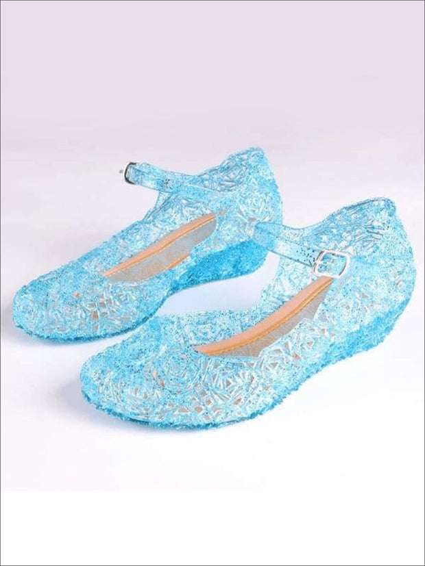 blue jelly shoes