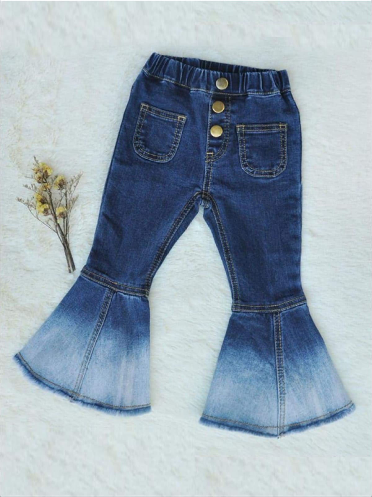 Kids Denim Clothes, Flared Bell Bottom Ombre Jeans