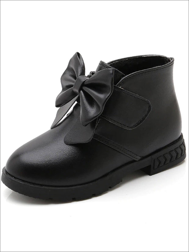 Girls Bow Velcro Strap Ankle Length 