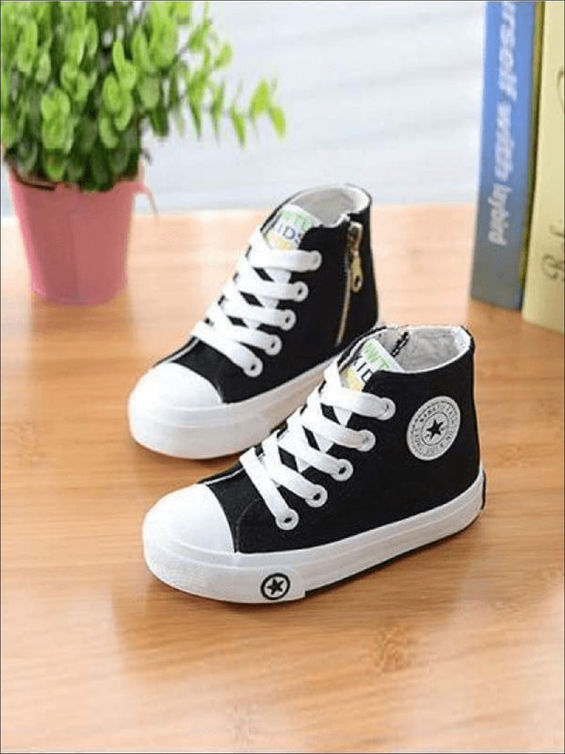 Girls Casual High Top Canvas Sneakers 