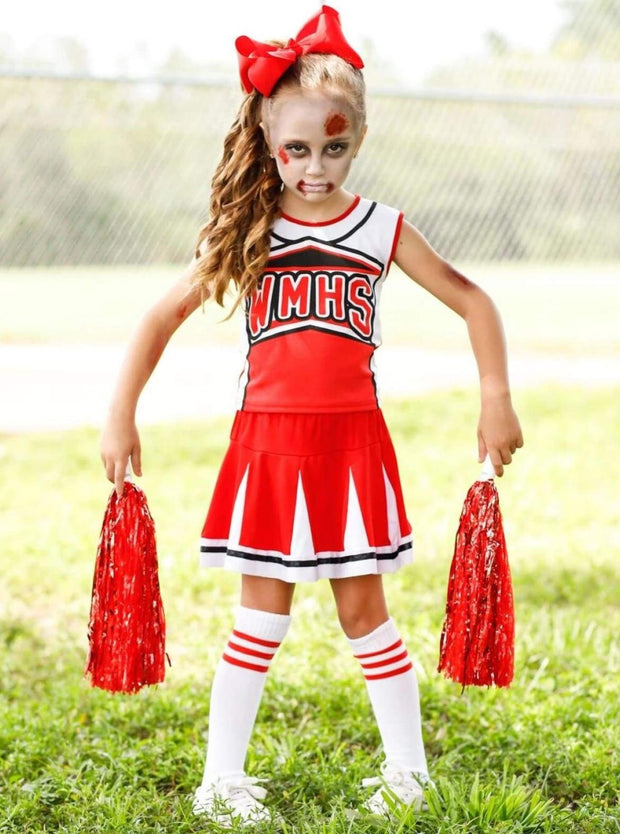 Mia Belle Girls Creepy Zombie Cheerleader Halloween Costume