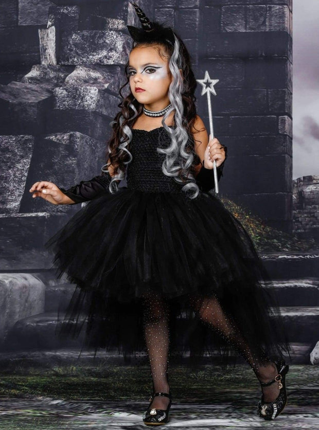 Download Girls Dark Black Unicorn Halloween Tutu Costume - Mia ...