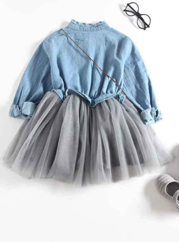 little girl denim tutu dress