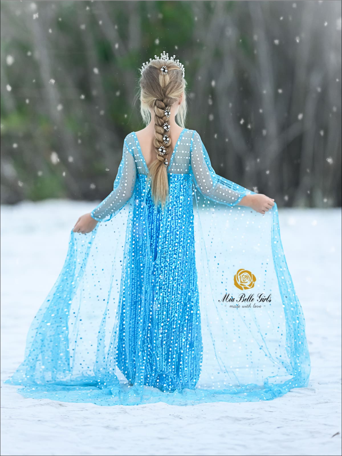 Girls Elsa from Frozen Inspired Halloween Costume Dress – Mia Belle Girls