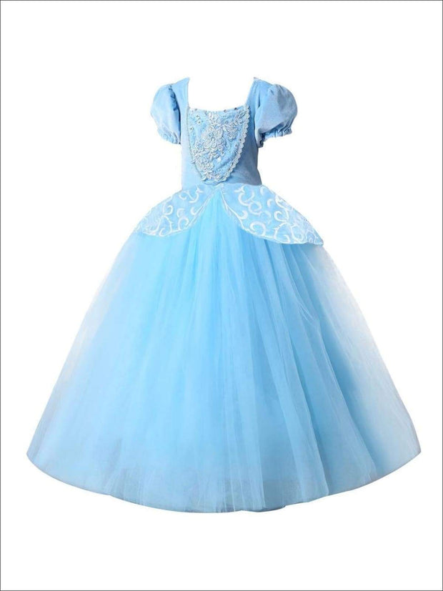 Girls Fancy Deluxe Princess Cinderella Inspired Ball Gown Dress Hallow ...