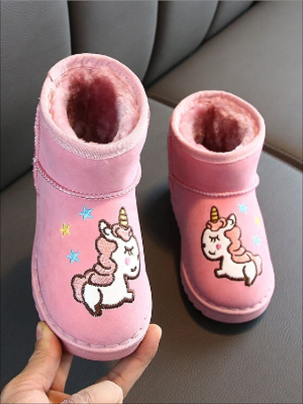 girls unicorn snow boots