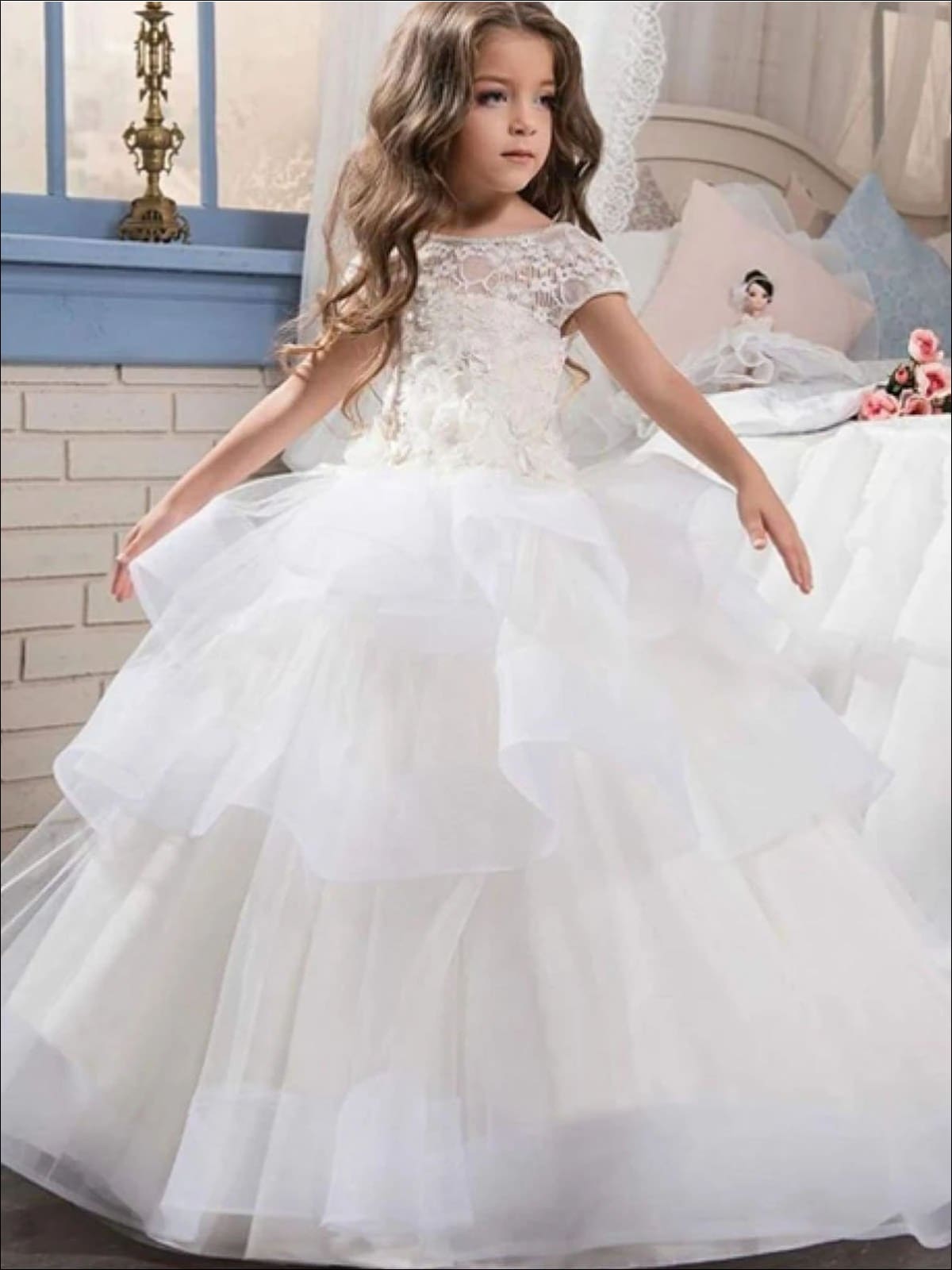 Luxury Pink Flower Girls Dresses For Weddings Organza Pageant Quinceanera  Dresses for Little Girls First Communion Dress - AliExpress