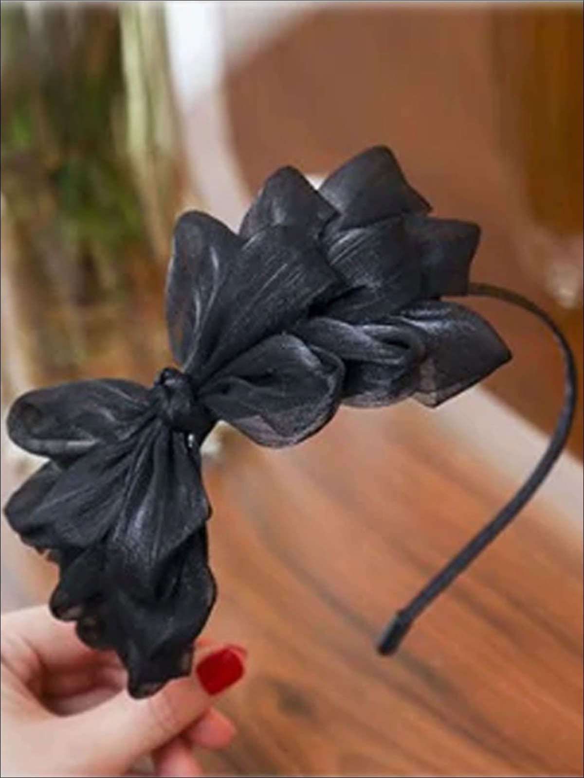 black hair bow headband