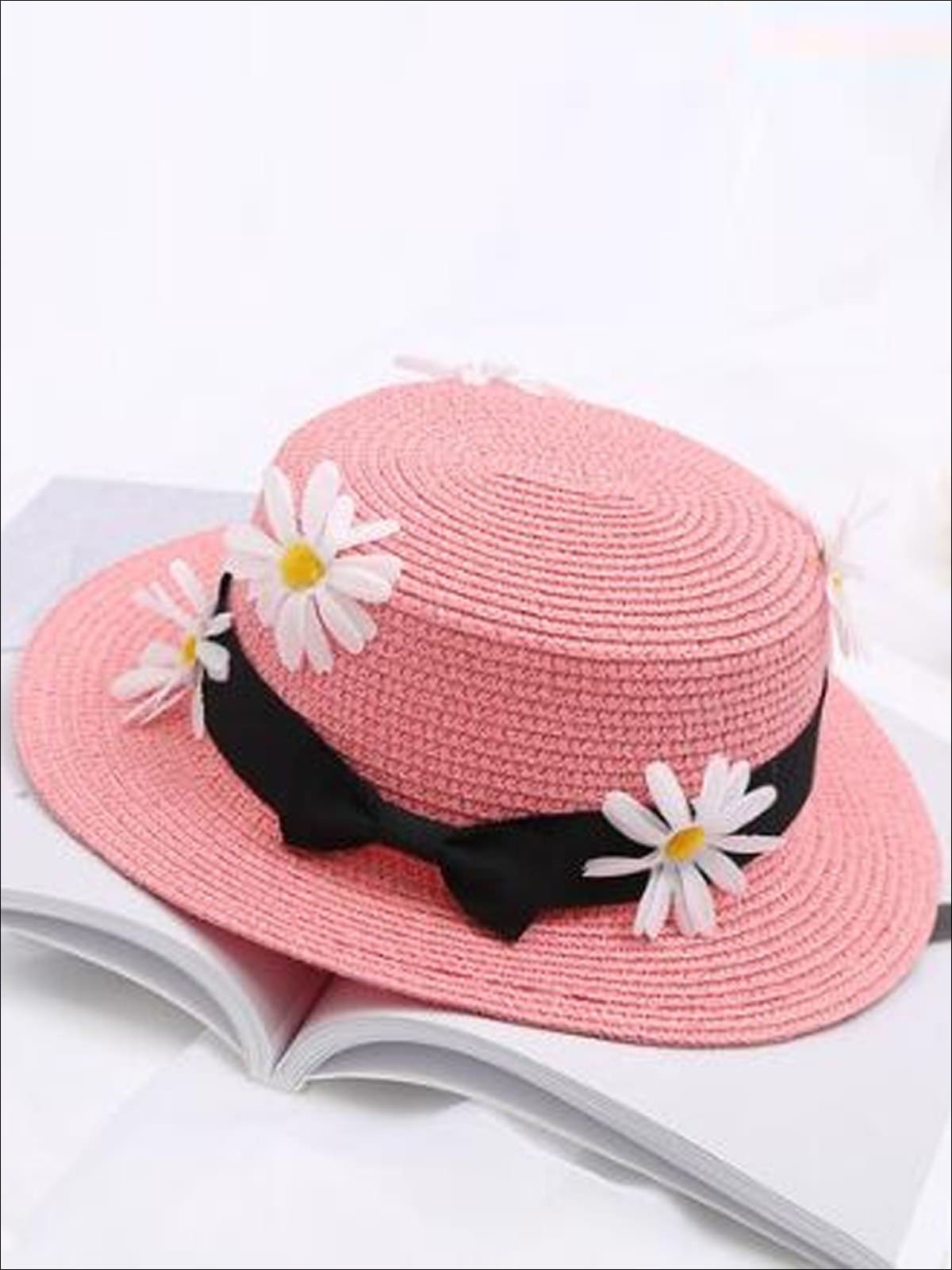 Dahlia Breezy Silver-Tone Thread Large Ribbon Bow Shapeable Floppy Sun Hat Rosy Pink