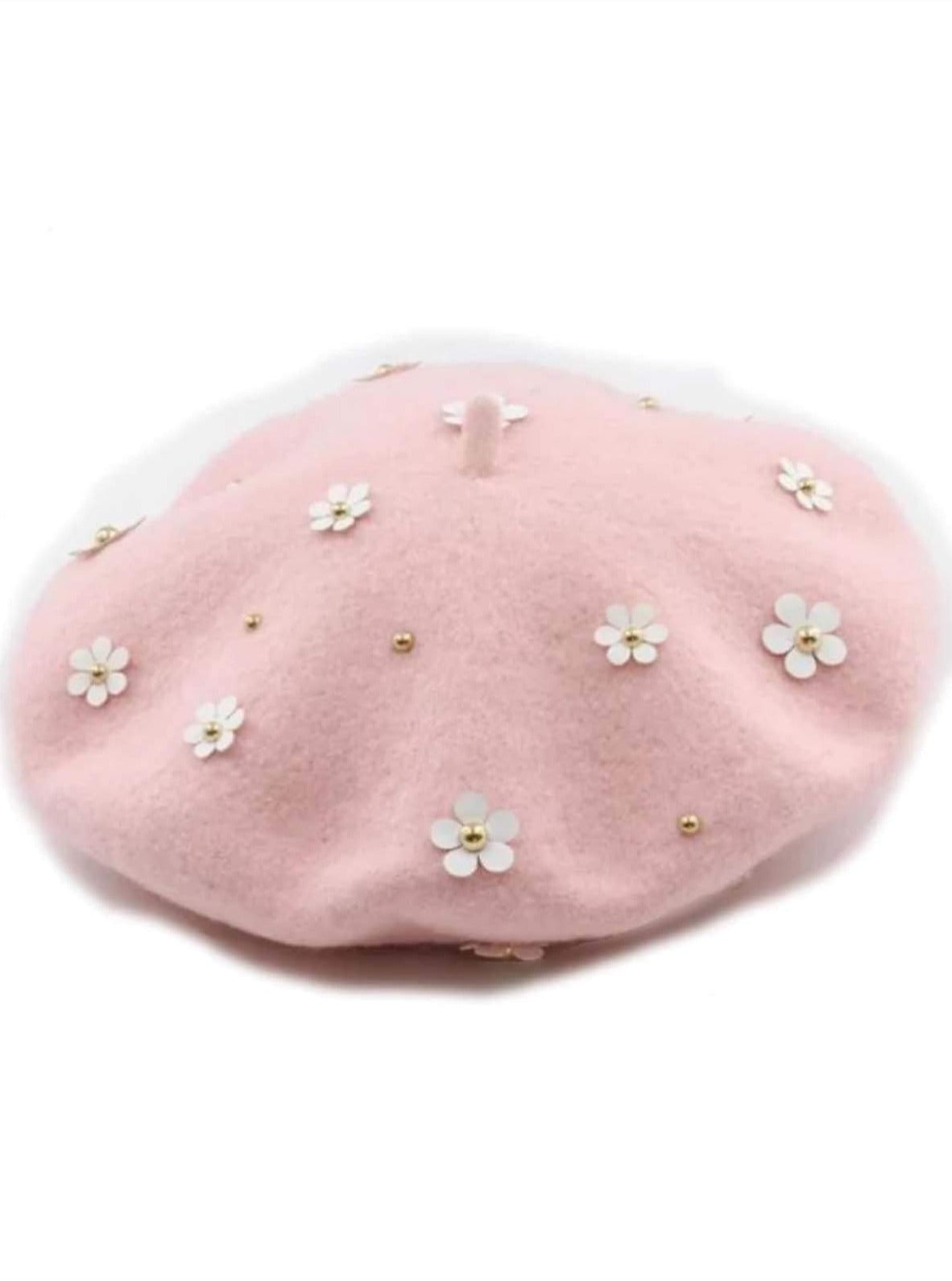 Beatrice & George Girls & Cashmere Monogram Hat Set Girls Kids 2-6 Year Pink Wool by Childrensalon