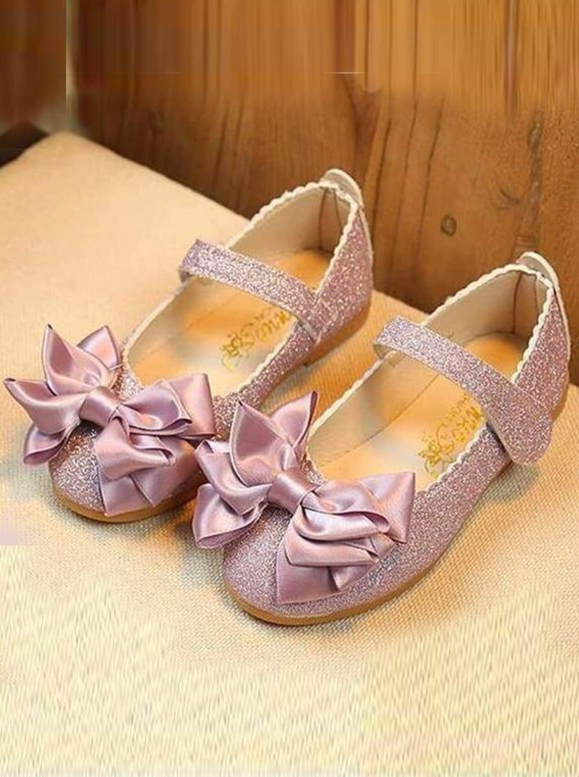 glitter bow shoes