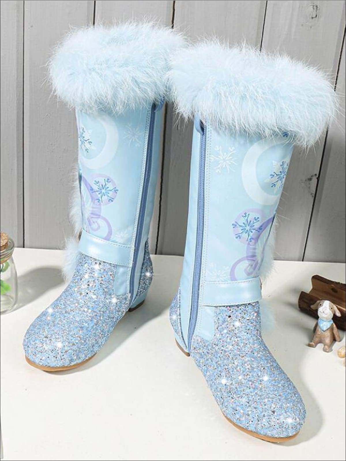 girls blue snow boots