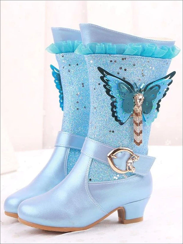 Girls Glittering Cowgirl Boots With 