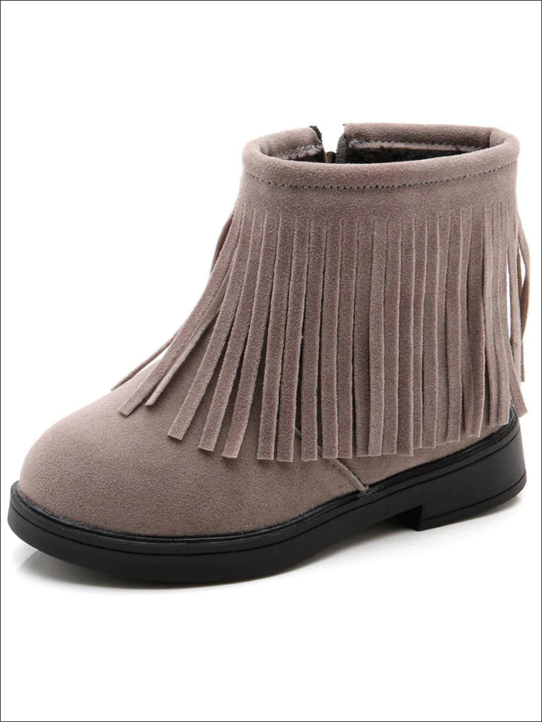 girl fringe ankle boots