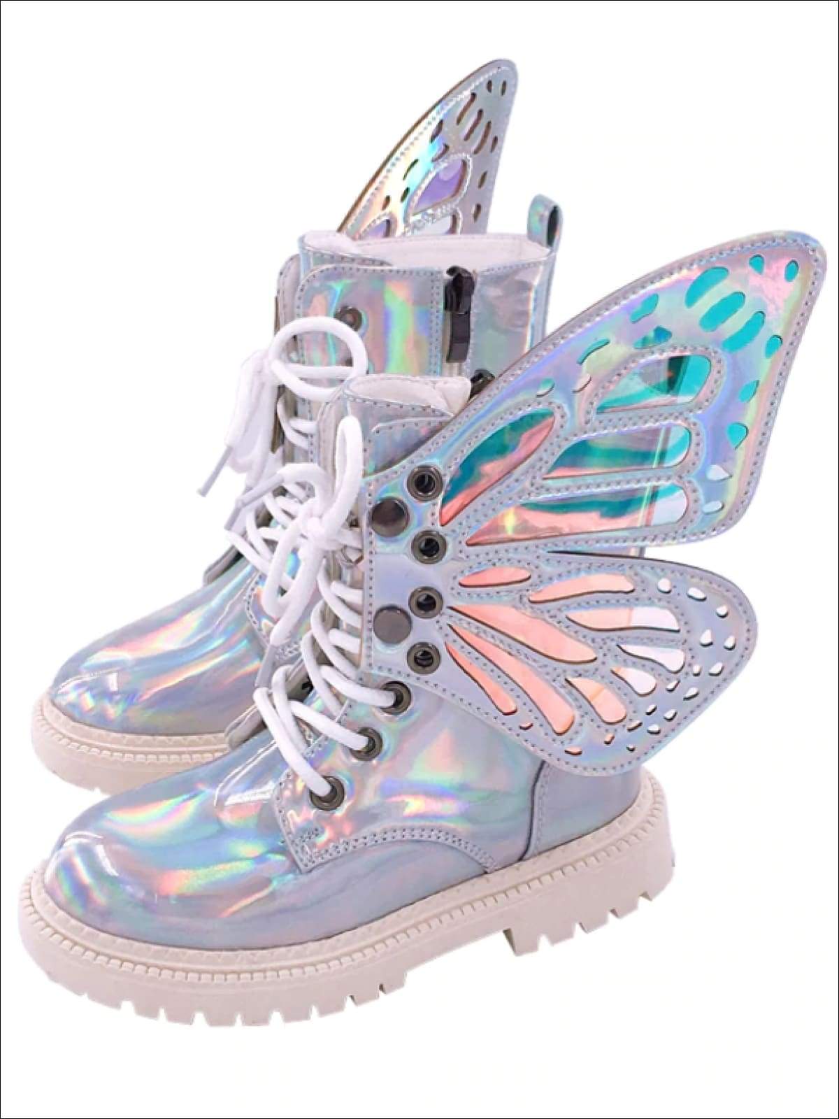 iridescent boots