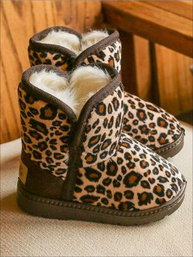 leopard print girls boots