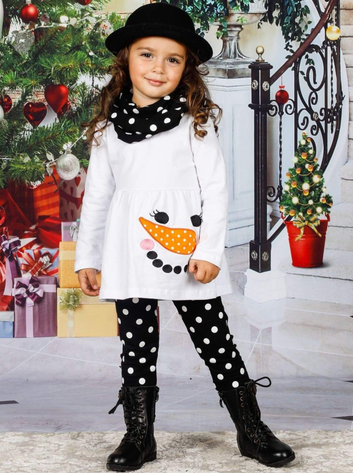 Girls Fall Outfits  Tunic, Leggings And Scarf Set - Mia Belle Girls