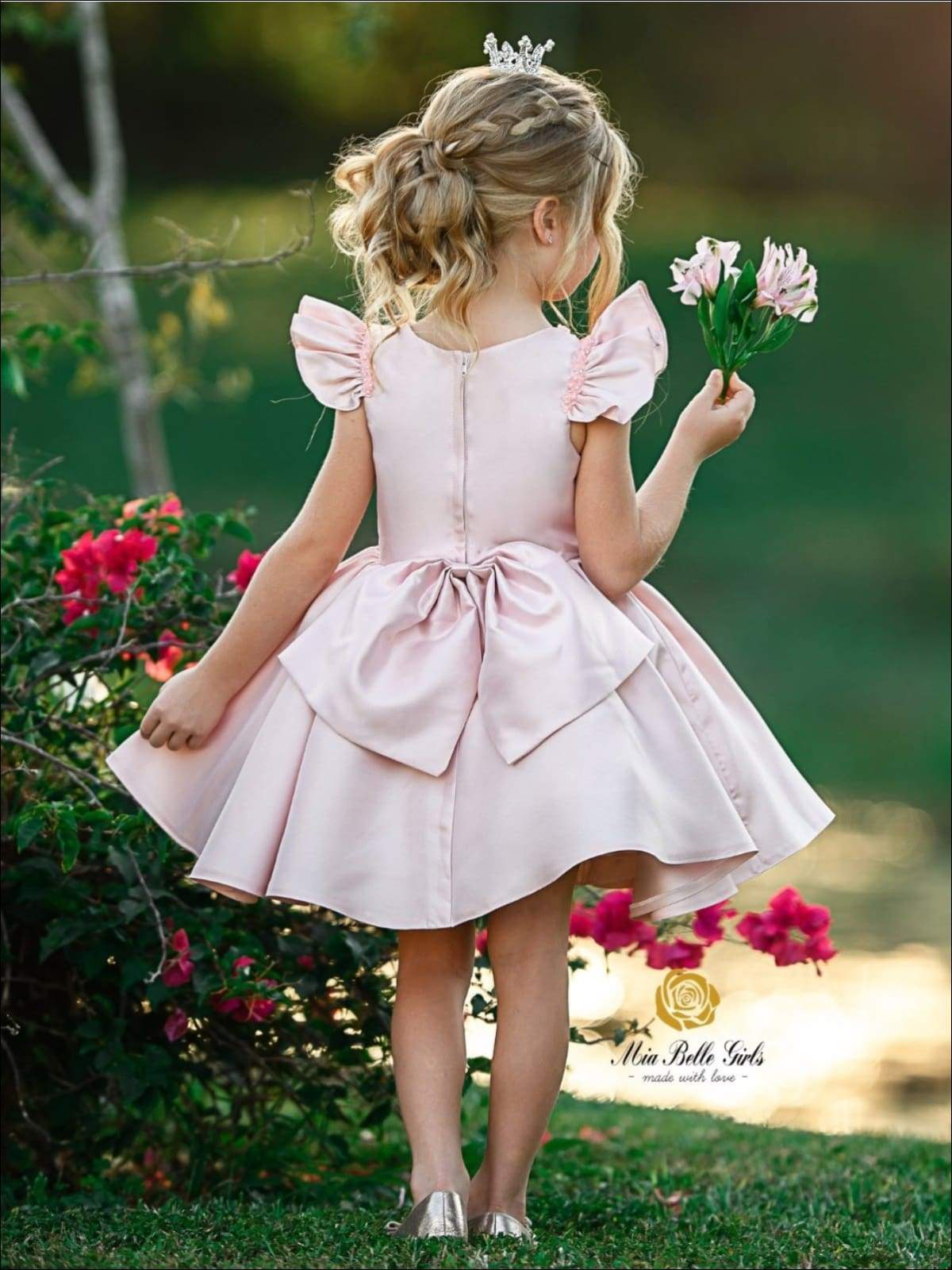Delicate Baby Pink Floral Lace Short Cocktail Dress - Promfy