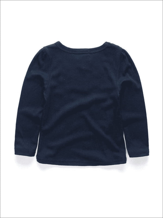 Girls Preppy Blue Embellished Sweater Top & Polka Dot Lace Trimmed ...