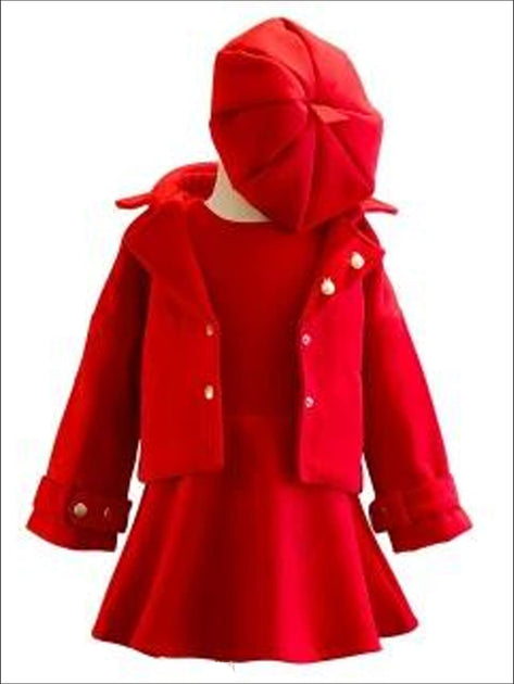 Girls Preppy Plaid A-Line Dress With Matching Blazer & Beret Hat – Mia ...