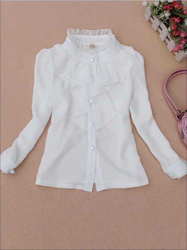 dressy white blouses with ruffles