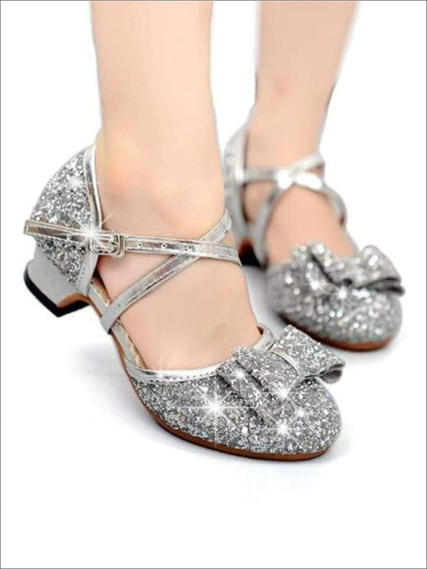 girls silver occasion shoes