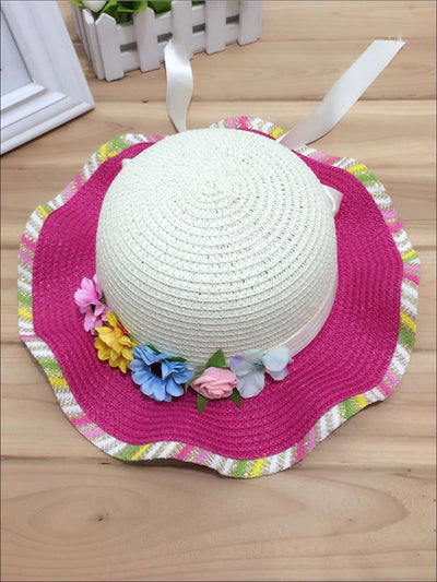 Girls Rainbow Floral Straw Hat – Mia Belle Girls