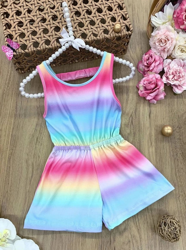 girls rainbow jumpsuit