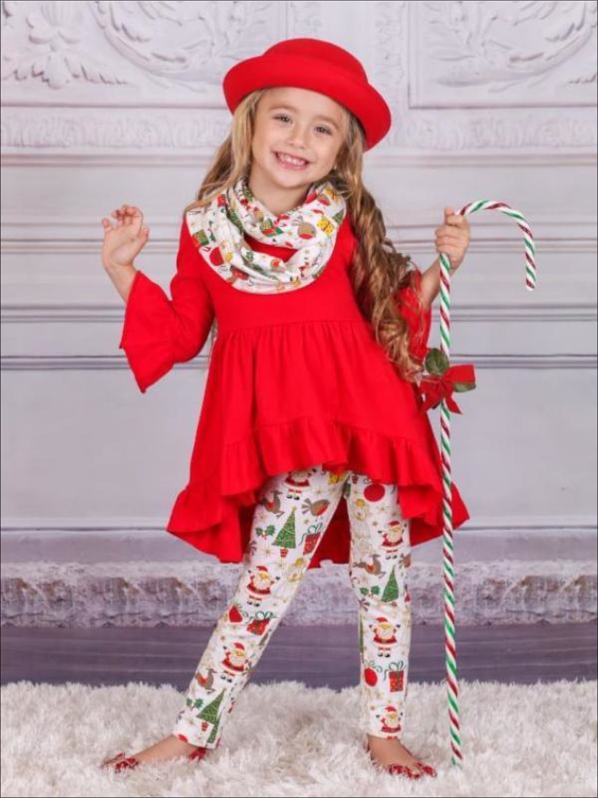 Girls Christmas Leggings Tunic, Leggings Scarf Mia Belle, 47% OFF