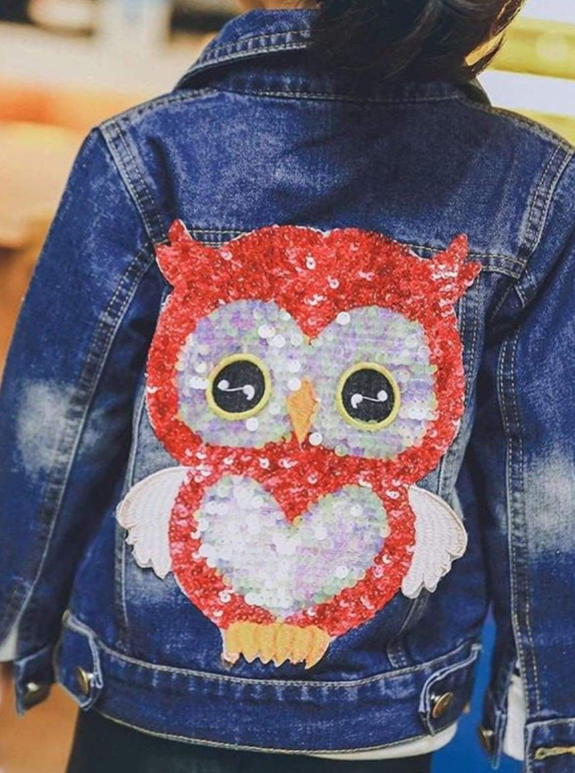 girls sequin owl applique denim jacket 20 39 99 40 59 2t3t afterchristmas back to school mia belle overseas fulfillment baby 937