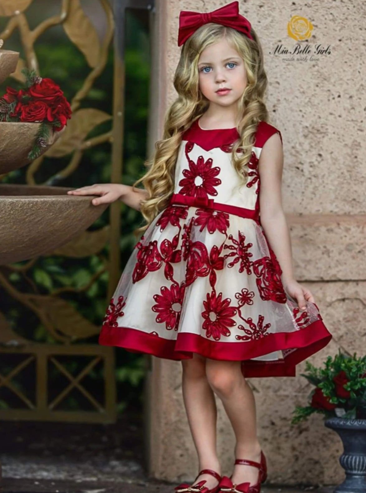 Girls Monogrammed Christmas Dress Toddler Winter Outfit 