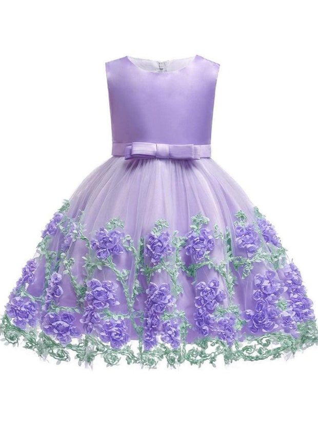 girls purple floral dress