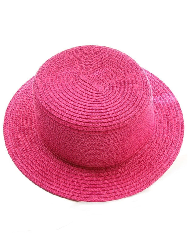 Girls Solid Color Straw Sun Hat – Mia Belle Girls