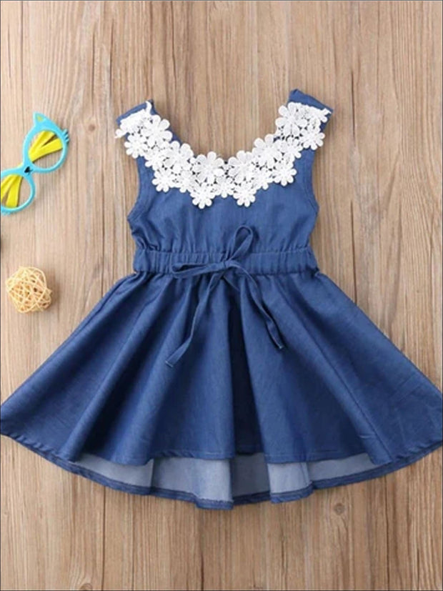 girls blue denim dress