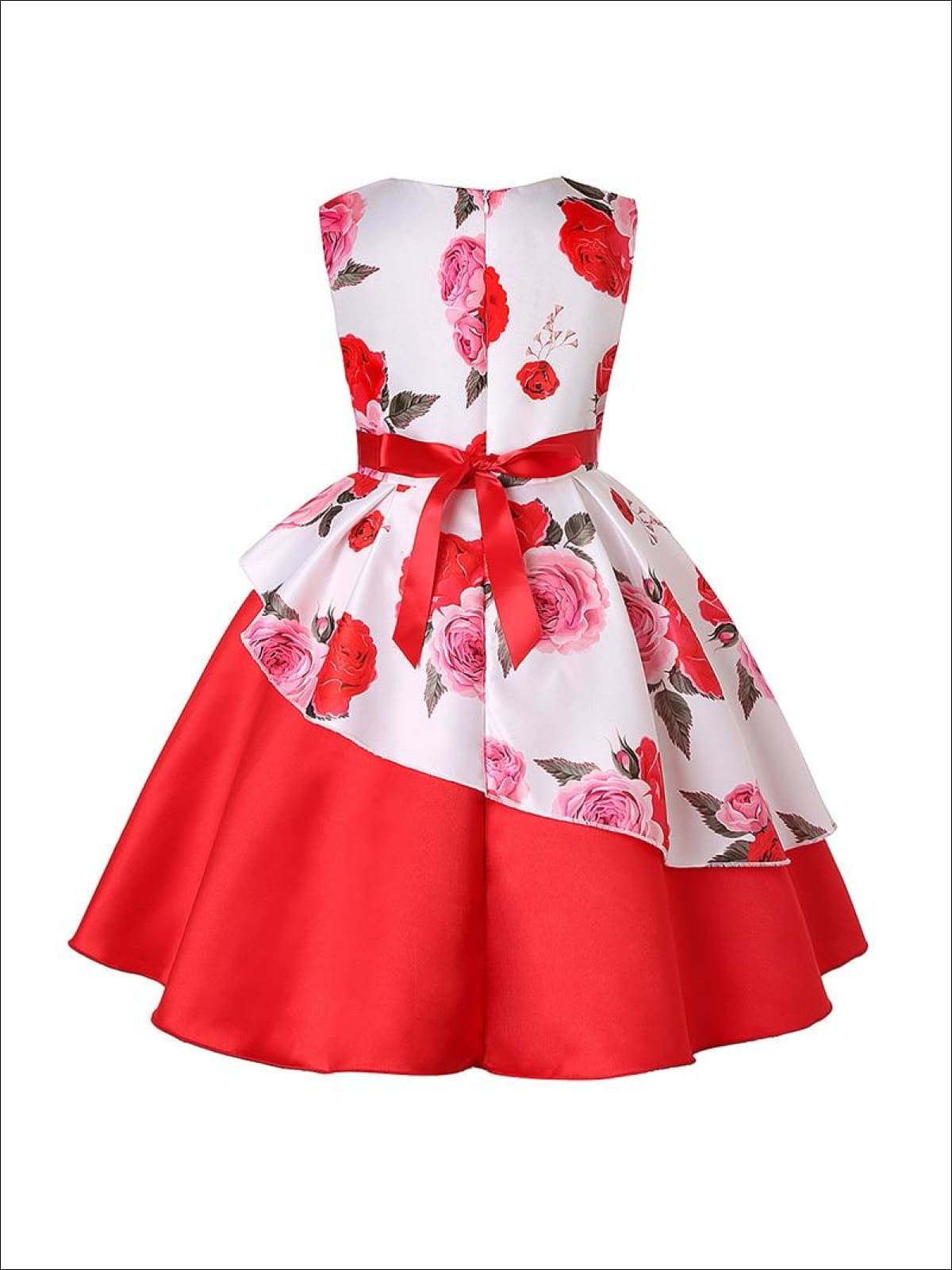 Girls Spring Sleeveless Tiered A-Line Floral Dress – Mia Belle Baby