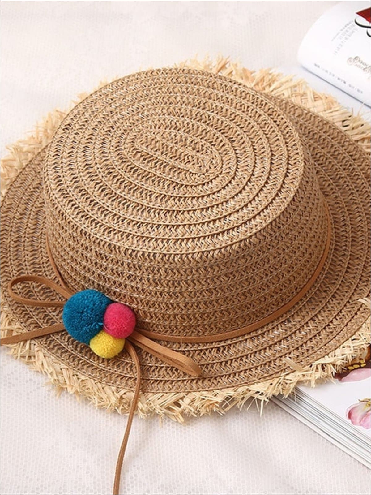 Girls Straw Hat with Sunflower – Mia Belle Girls