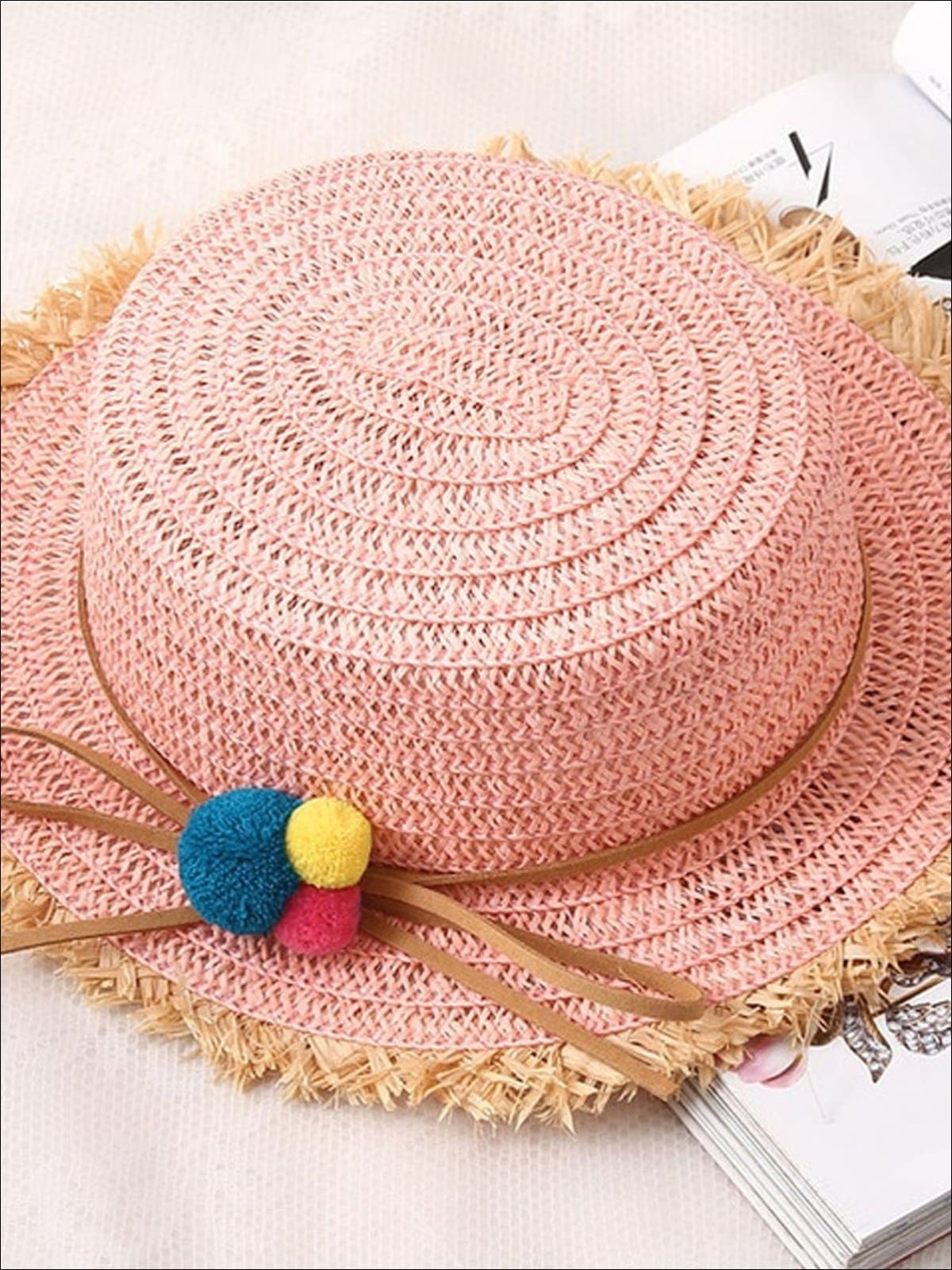 Girls Straw Hat with Sunflower – Mia Belle Girls