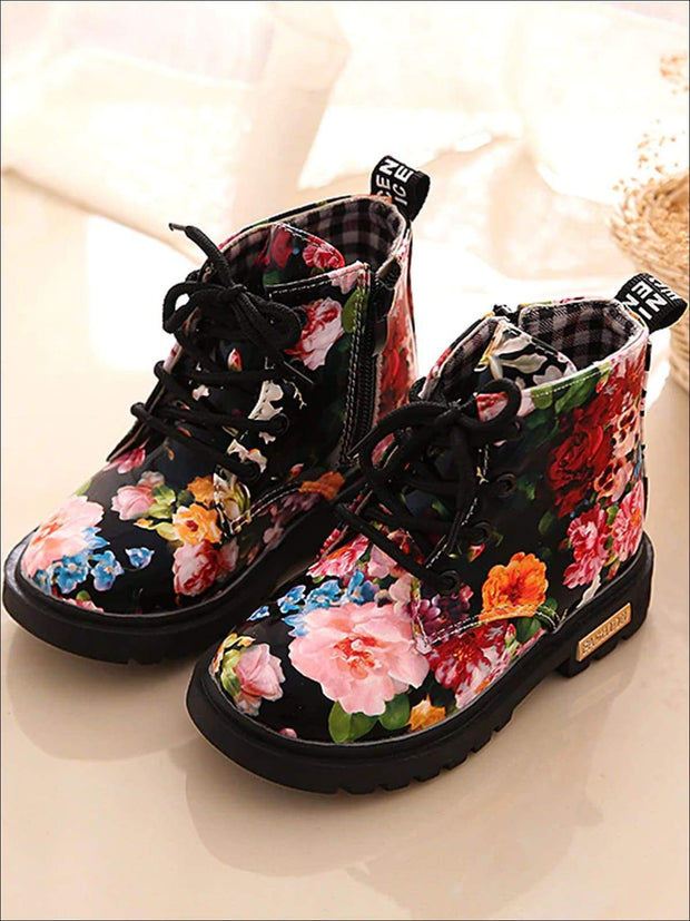 flower combat boots