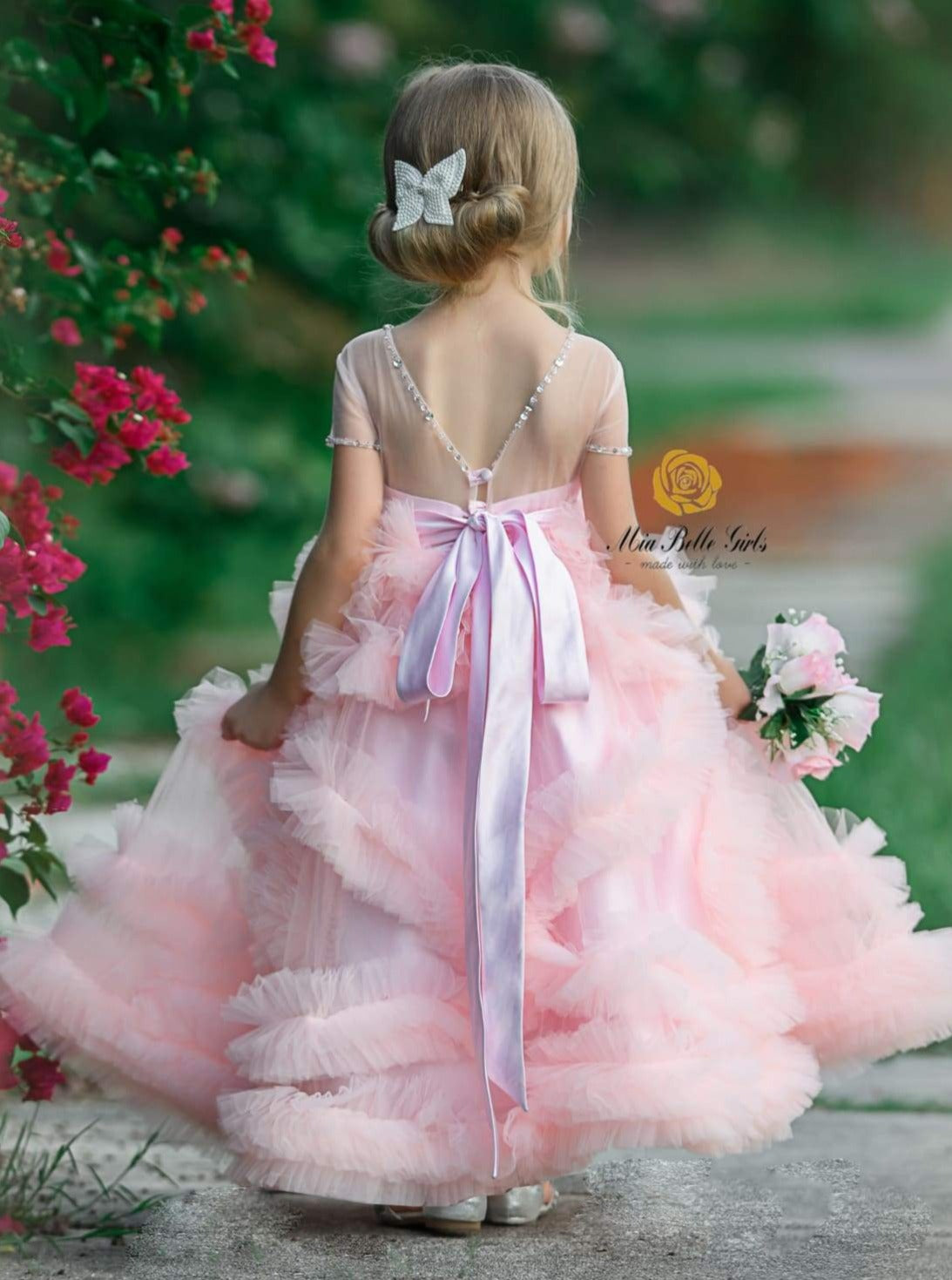 Flower Girl Dress Girls Elegant Embroidery Formal Dresses Pageant Wedd –  Sun Baby