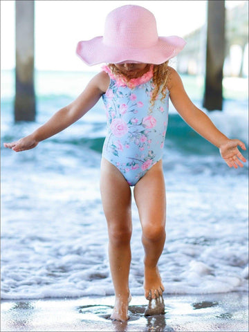 Girls Let's Build Sandcastles One Piece Swimsuit