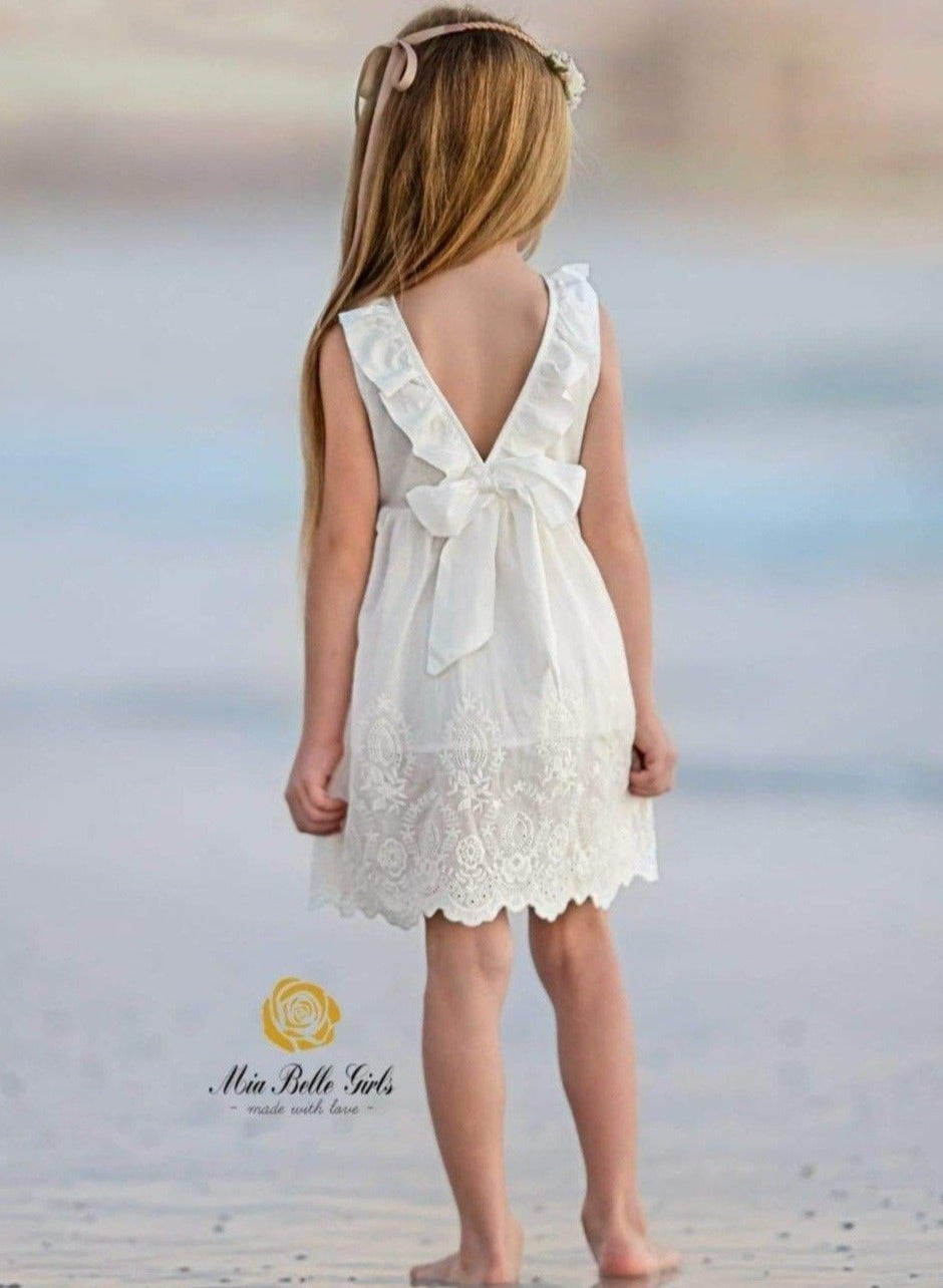 girls white ruffle dress